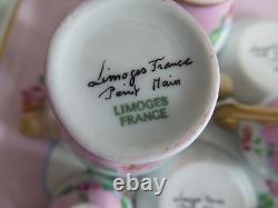 10 Piece Limoges Handpainted Miniature Tea Set With Tray All Signed France