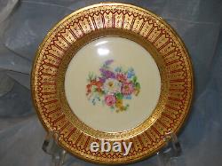 10 X Ahrenfeldt Limoges Qvingtons antique gold plates painted by Mireille 6.5