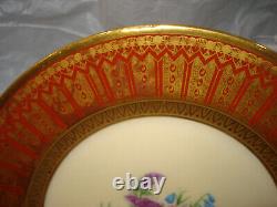 10 X Ahrenfeldt Limoges Qvingtons antique gold plates painted by Mireille 6.5