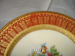 10 X Ahrenfeldt Limoges Qvingtons antique gold plates painted by Mireille 6.5