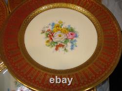 10 X Ahrenfeldt Limoges Qvingtons antique gold plates painted by Mireille 6.5