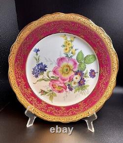 10'' rose limoges hand painted plate