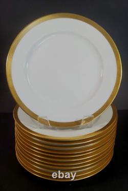 12 Charles Field Haviland Gold Rim Salad Plates CHF48 GDA Limoges 7.5 inch