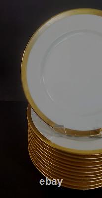 12 Charles Field Haviland Gold Rim Salad Plates CHF48 GDA Limoges 7.5 inch