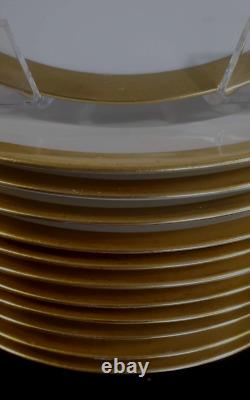 12 Charles Field Haviland Gold Rim Salad Plates CHF48 GDA Limoges 7.5 inch