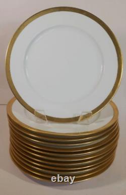 12 Charles Field Haviland Gold Rim Salad Plates CHF48 GDA Limoges 7.5 inch