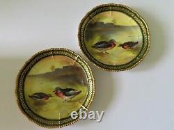 12 Elite Limoges Hand Painted Game Bird Plates Signed J Barbarin