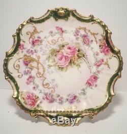 12 Limoges Coronet Hand Painted Antique Heavy Gold Ornate Rose 7.5 Plates Lot
