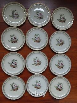 12 Vintage Plates Dinner Porcelain Limoges Bernardaud Chevreuse