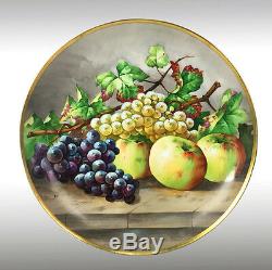 13.6'' Limoges France chargers/ plates with the hand-painted fruits, 1903-1917