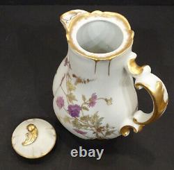 1870's Antique HAVILAND LIMOGES Porcelain HAND PAINTED Coffee Tea CHOCOLATE POT
