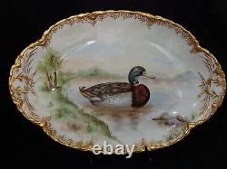 1880s Haviland Limoges Handpainted Porcelain Wild Game Bird Set Artist Brown
