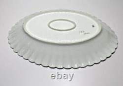 1886 Limoges Hand Painted Oval Platter Bowl Seaweed Shells Scalloped Edge 15.5