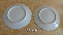 18Pcs Antique Limoges Hand Painted Dinner Set White Gold Trim Dinner Set