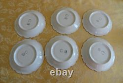 18Pcs Antique Limoges Hand Painted Dinner Set White Gold Trim Dinner Set