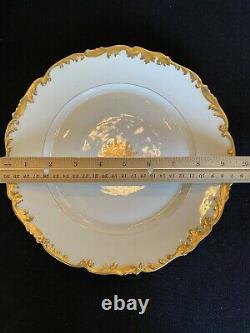 1900's, T&V Limoges Hand Painted 9.5 Dinner Plates White & Gold