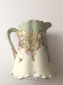 1901 Antique HAVILAND Limoges Hand Painted FLOWERS 3 Creamer Small Pitcher H&Co