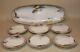 1907 Pl D&c Limoges France Handpainted Fish Set Oval Platter & 12 Matched Plates