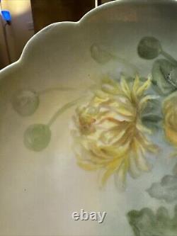 1931 Signed Effie P. Cook Limoges Hand-Painted Floral Plate with Scalloped Edge