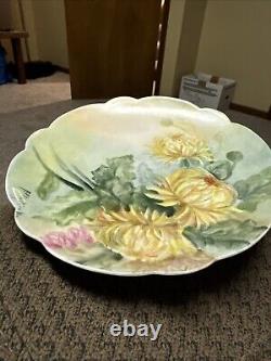 1931 Signed Effie P. Cook Limoges Hand-Painted Floral Plate with Scalloped Edge