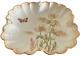 19th C A. Lanternier Limoges Hand Painted Square Plate Butterfly /floral