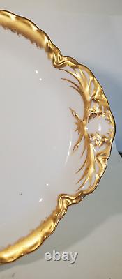 19th C. Haviland Hand Painted Gilt Gold Monogram Platter c 1893 Schleiger 427