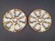 2 Antq Limoges Heavy Gilt Hand Painted Rococo Edges Oyster Plates Mint