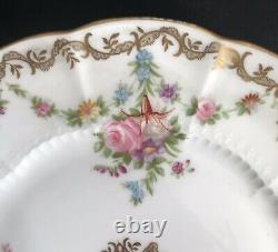 3 Charles Ahrenfeldt CA Limoges Floral Design Dinner Plates 8 5/8D