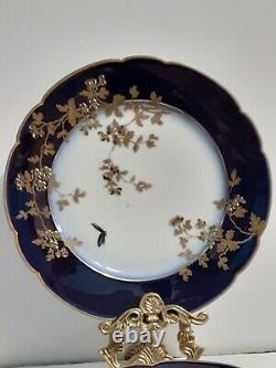 4 Antique Haviland Limoges Ch Field 9.25 Plate Ornately Hand Decorated