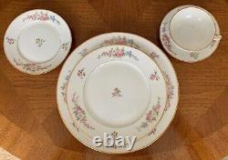 4 CH Field Haviland GOA Limoges France Pink Flowers 5 Piece Place Setting 20pc