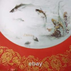 4 French Haviland Limoges Hand Painted Fish Plates 9 Artist Signed J Martin