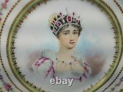 6 Antique Bawo & Dotter Elite Limoges HP Queens Royalty Portrait Plates Signed