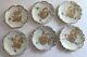 6 Antique Ls&s Limoges France Plates Gold Scalloped Handpainted Iridescent 6