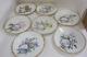 7 Antique Haviland Limoges & Co H&c L 19th Hand Painted Plates, Diff Scenes