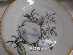 7 Antique Haviland Limoges & Co H&C L 19th Hand Painted Plates, Diff Scenes