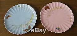 8 Aesthetic Haviland Limoges Plates Hand Painted Enamel Butterfly Meadow Visitor