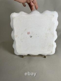 ANTIQUE CFM GDM Royal China Limoges Painted Square Plate Signed By Artist