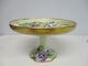 Antique Dilinieres & Co Hand Painted Limoges Pedestal Cake Plate W Pansy Flowers