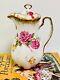 Antique Limoges 1900s Hand Painted Roses Floral Coffee, Chocolate Pot, Chips