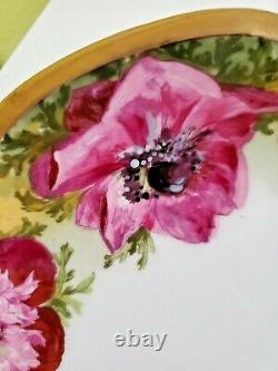 ANTIQUE Limoges France Hand Painted Charger Floral Design 12(1891-1914)
