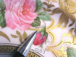 Ahrenfeldt Limoges Hand-Painted Roses Orchids Plate Basket Gold Encrusted Signed