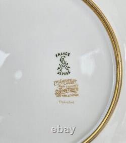 Ahrenfeldt Limoges expressly Qvingtons 6 antiqe gold plates painted by Mireille