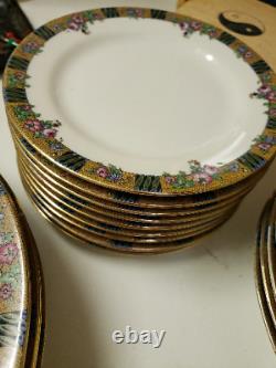 Antique 1891+ JEAN POUYAT/Limoges/70+ piece porcelain dinner service POY133 HP