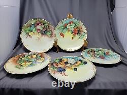 Antique AK Limoges France A. Klingenberg Set/8 Hand Painted 9 Seascape Plates