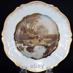 Antique Alfred Lanternier Limoges France Hand Painted Pastoral Scenic Plate 8.5