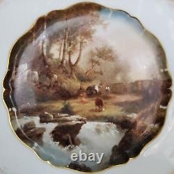 Antique Alfred Lanternier Limoges France Hand Painted Pastoral Scenic Plate 8.5