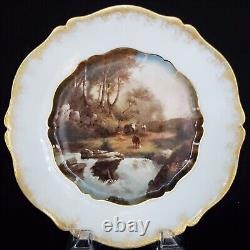 Antique Alfred Lanternier Limoges France Hand Painted Pastoral Scenic Plate 8.5