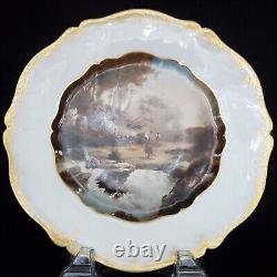 Antique Alfred Lanternier Limoges France Hand Painted Pastoral Scenic Plate 8.5