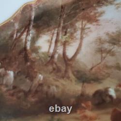 Antique Alfred Lanternier Limoges France Hand Painted Pastoral Scenic Plate 8.5