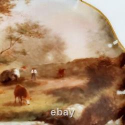 Antique Alfred Lanternier Limoges France Hand Painted Pastoral Scenic Plate 8.5